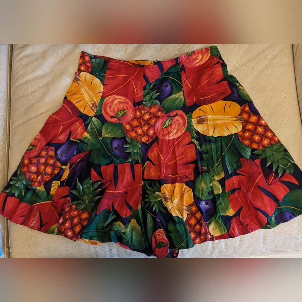 MY MICHELLE Vintage Fruit Pattern Colorful Skort Size 13